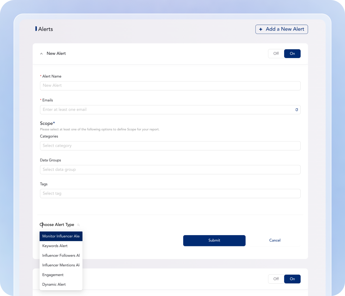 Customizable Alert Configuration
